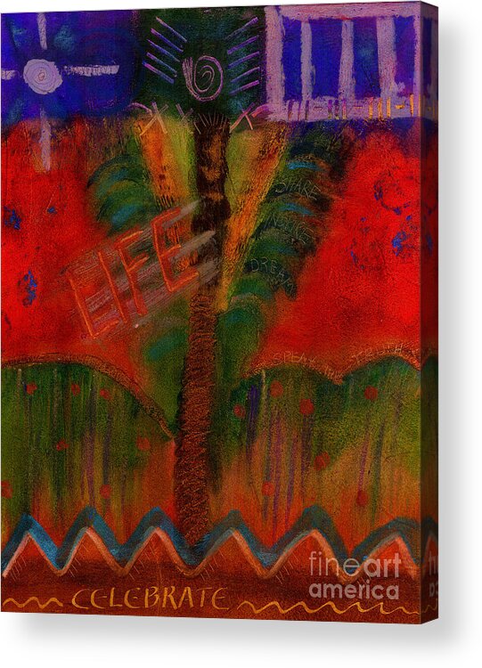 Abstract Acrylic Print featuring the painting Celebrate Life by Angela L Walker