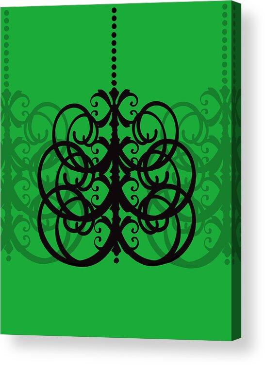Chandelier Acrylic Print featuring the photograph Chandelier Delight 2- Green Background by KayeCee Spain
