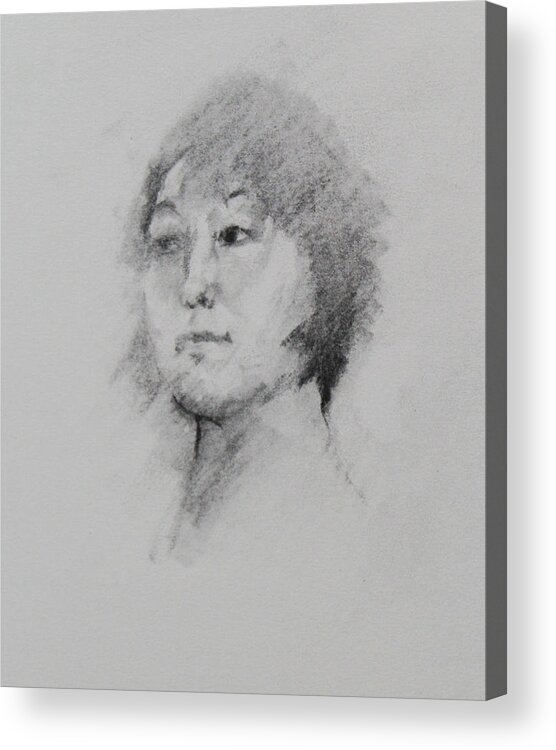 Charcoal Drawing Acrylic Print featuring the painting Charcoal Series 4 by Becky Kim