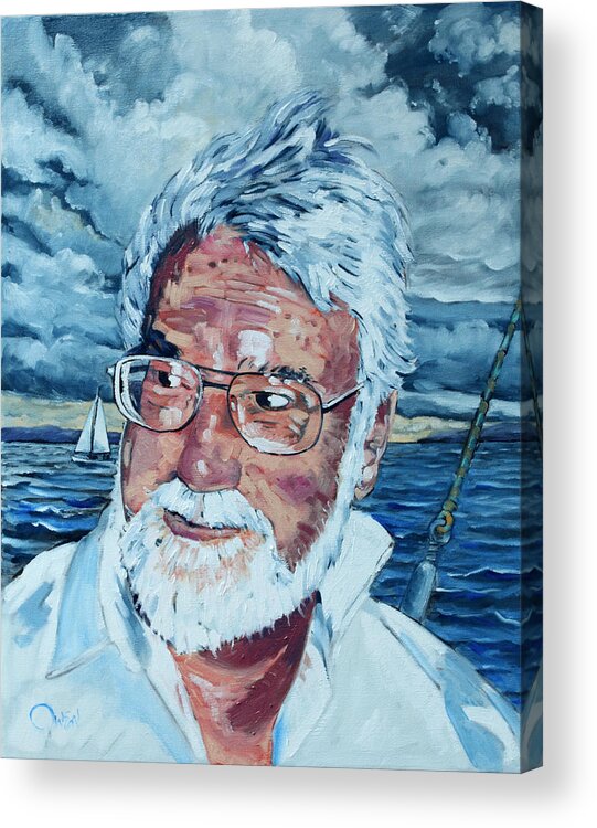 Colorful Acrylic Print featuring the painting Charles P NFS by Rob Owen