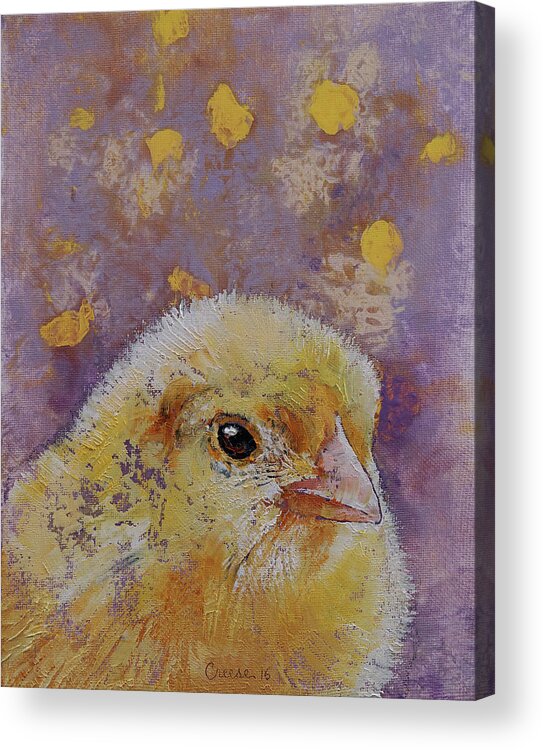 Baby Acrylic Print featuring the painting Chick by Michael Creese