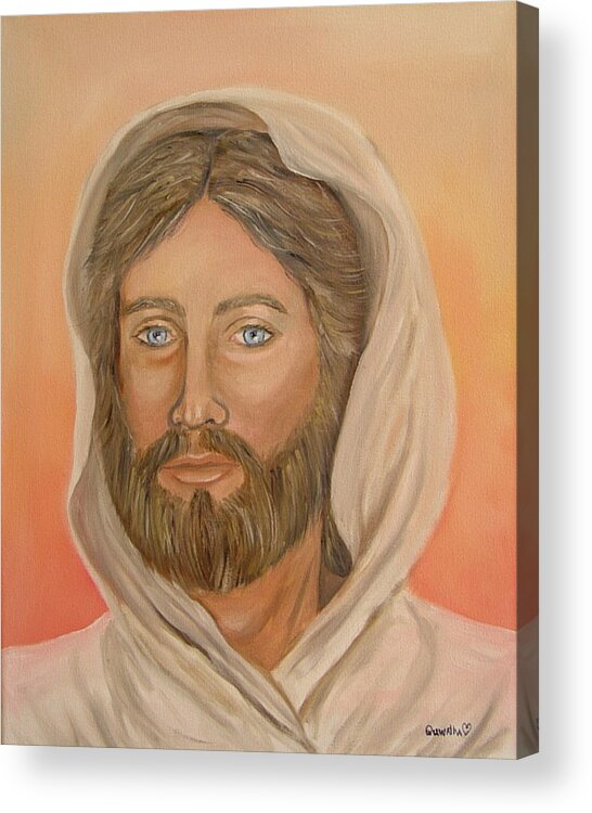 Christ Acrylic Print featuring the painting Christ by Quwatha Valentine