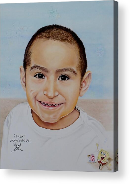 Christian Acrylic Print featuring the pastel Christian by Tess Lee Miller