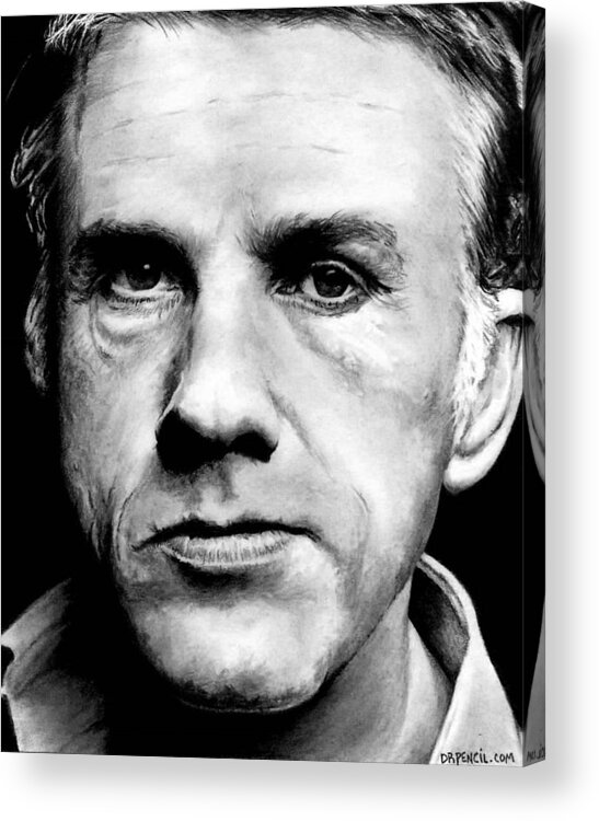 Christoph Waltz Acrylic Print featuring the drawing Christoph Waltz by Rick Fortson