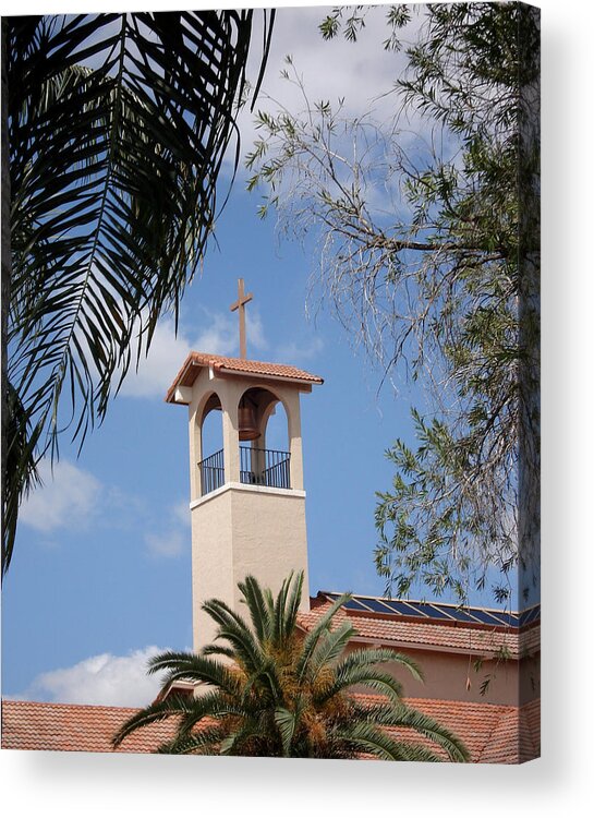 Churches Acrylic Print featuring the photograph Church Steeple by Rosalie Scanlon