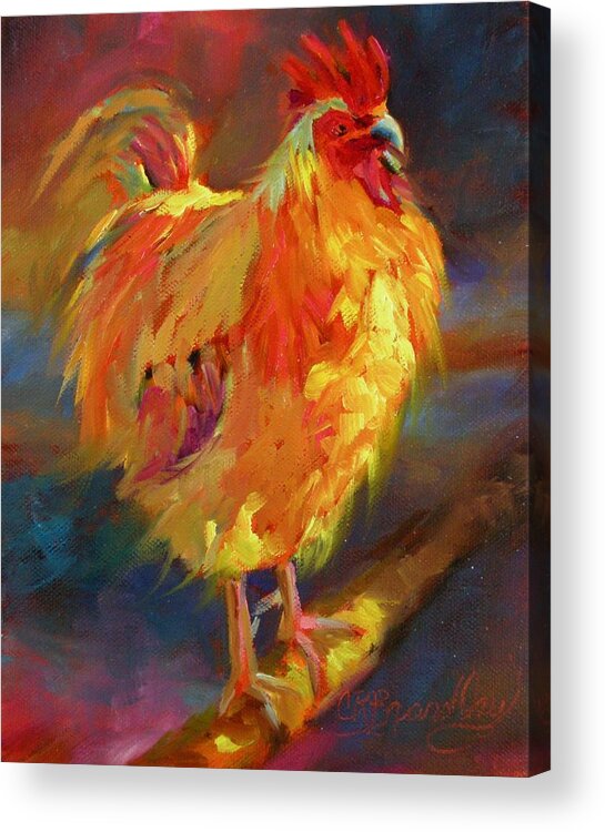 Rooster Acrylic Print featuring the painting City Slicker by Chris Brandley