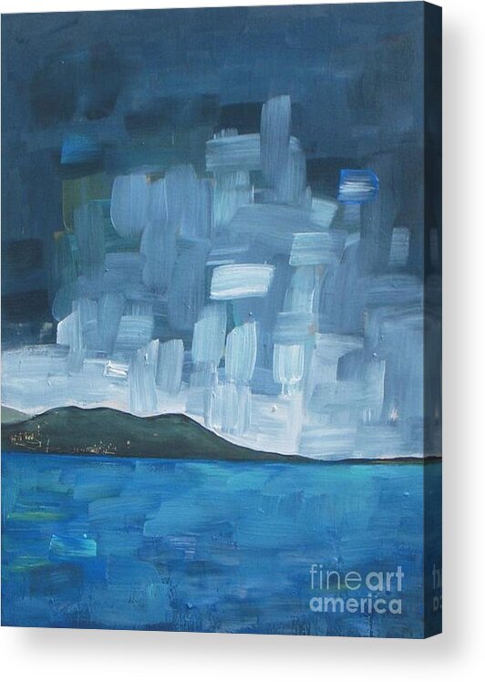 Abstract Acrylic Print featuring the painting Clearing Sky After the Storm by Vesna Antic