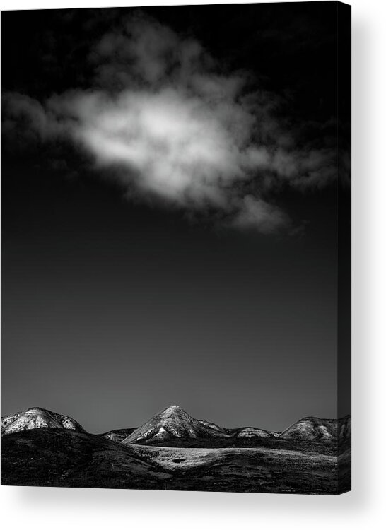 California Acrylic Print featuring the photograph Cloud over Carrizo BW by Joseph Smith