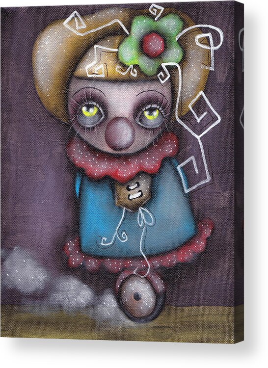 Abril Andrade Griffith Acrylic Print featuring the painting Clowning Around by Abril Andrade