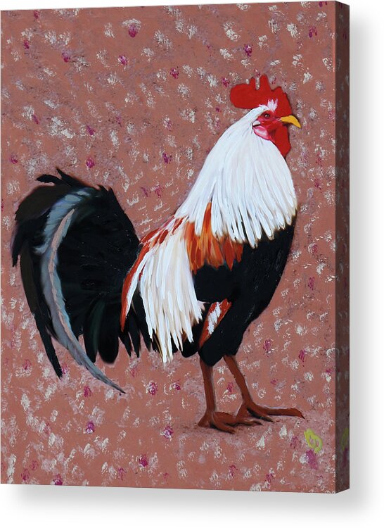 Rooster Acrylic Print featuring the painting Cock a Doodle Doo by Deborah Boyd