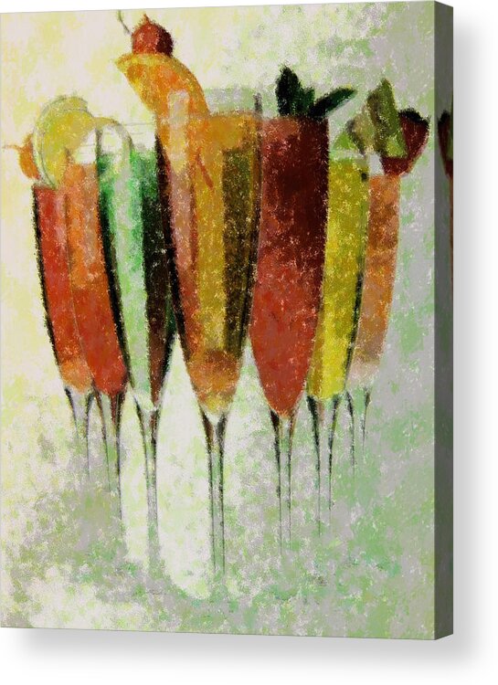 Abstract Acrylic Print featuring the digital art Cocktail Impression by Florene Welebny