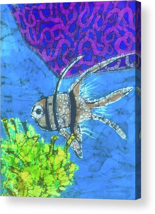 Fish Acrylic Print featuring the tapestry - textile Coral Reef by Kay Shaffer
