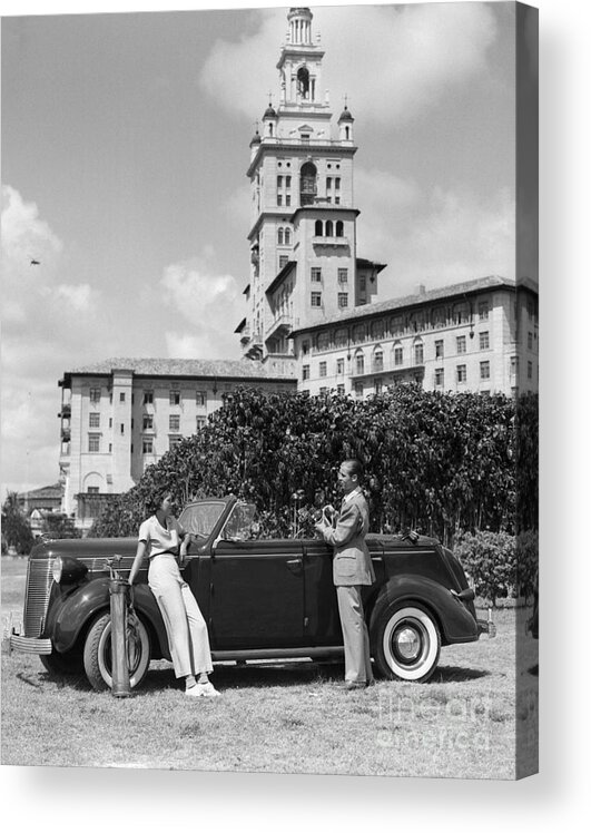 1930s Acrylic Print featuring the photograph Couple At The Biltmore Hotel, Miami by H. Armstrong Roberts/ClassicStock