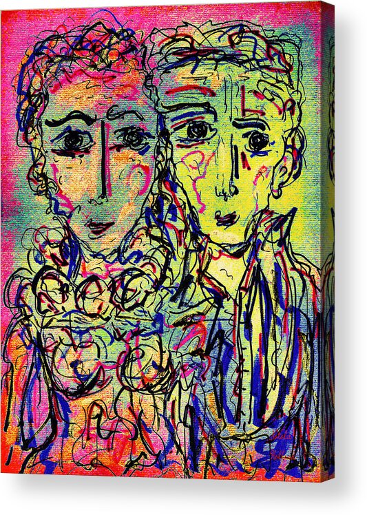 Couple Acrylic Print featuring the mixed media Couple by Natalie Holland