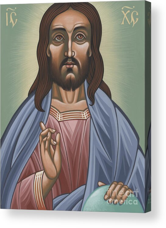 Cristo Pantocrator Acrylic Print featuring the painting Cristo Pantocrator 175 by William Hart McNichols