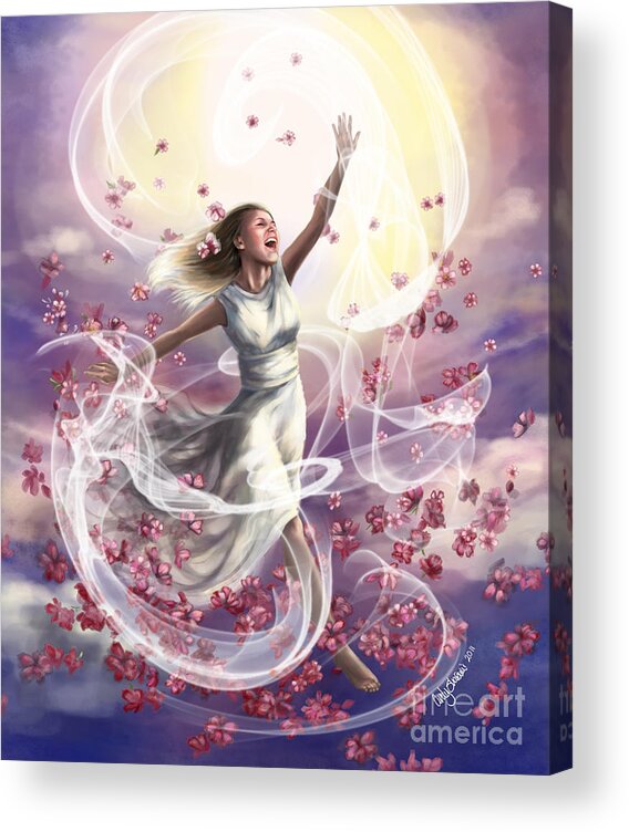 Prophetic Art Acrylic Print featuring the painting Crowned with glory... Dancing in glory by Tamer and Cindy Elsharouni