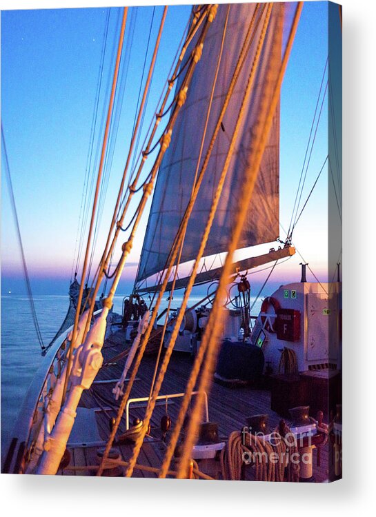 Aegis Acrylic Print featuring the photograph Crusing Into Sunrise by Hannes Cmarits