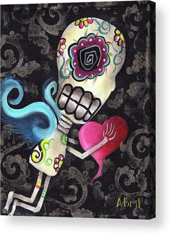 Day Of The Dead Acrylic Print featuring the painting Cupido by Abril Andrade