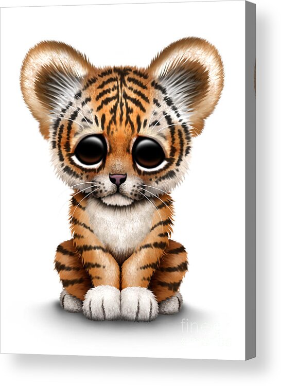 Cute Baby Tiger Cub Acrylic Print by Jeff Bartels - Fine Art America