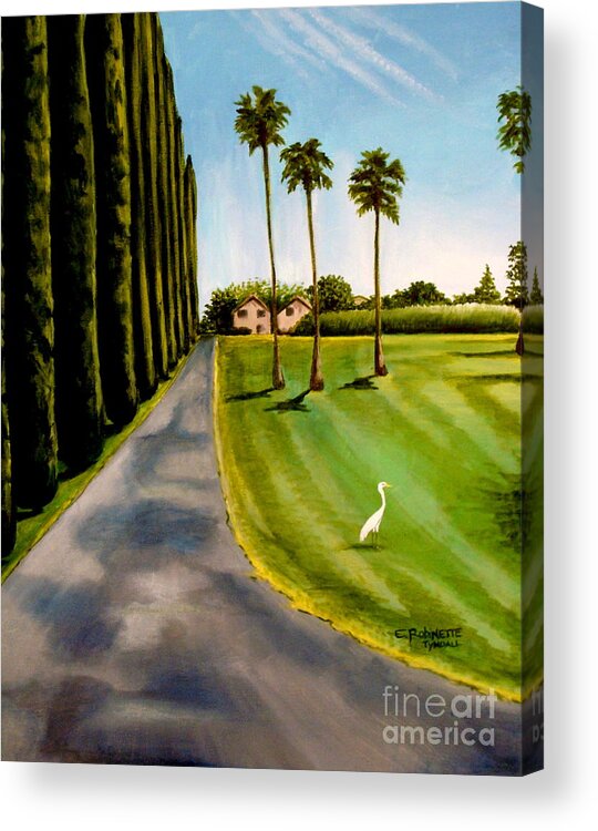 Landscape Acrylic Print featuring the painting Cypress Palms by Elizabeth Robinette Tyndall