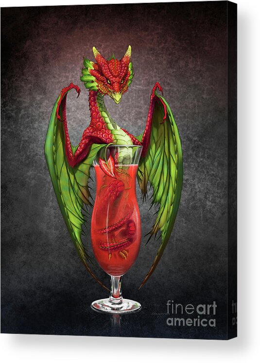 Daiquiri Acrylic Print featuring the digital art Daiquiri Dragon by Stanley Morrison