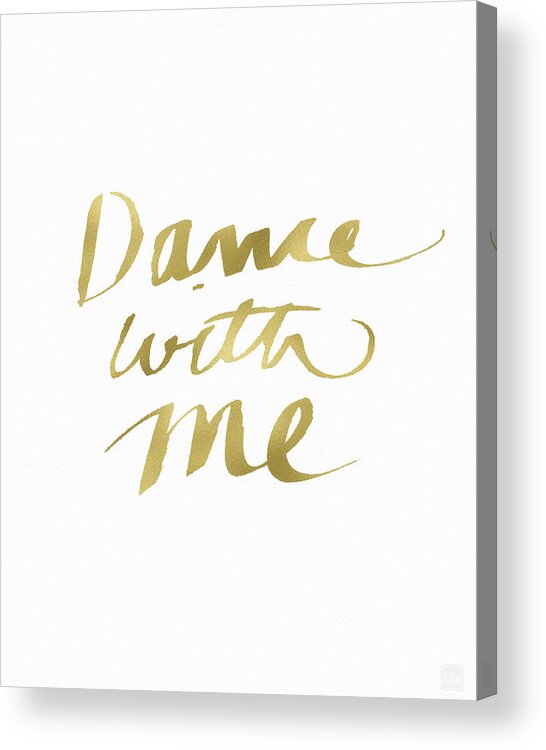 #faaAdWordsBest Acrylic Print featuring the painting Dance With Me Gold- Art by Linda Woods by Linda Woods