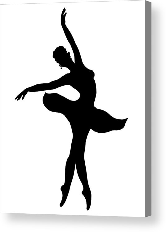 Ballerina Acrylic Print featuring the painting Dancing Ballerina Silhouette by Irina Sztukowski
