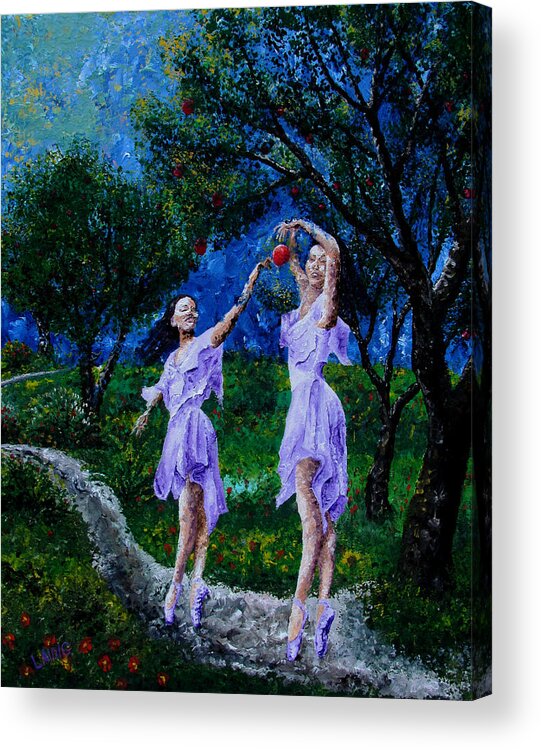 Dance Acrylic Print featuring the painting Dancing In The Garden Of Delights by Aarron Laidig