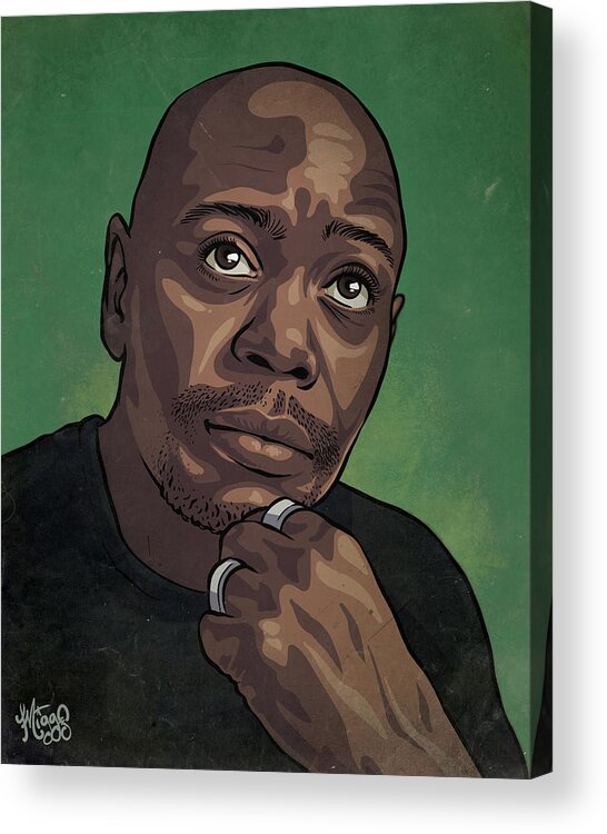 Dave Chappelle Acrylic Print featuring the drawing Dave Chappelle by Miggs The Artist