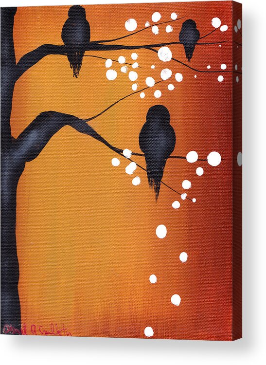 Birds Acrylic Print featuring the painting Dawn by Abril Andrade