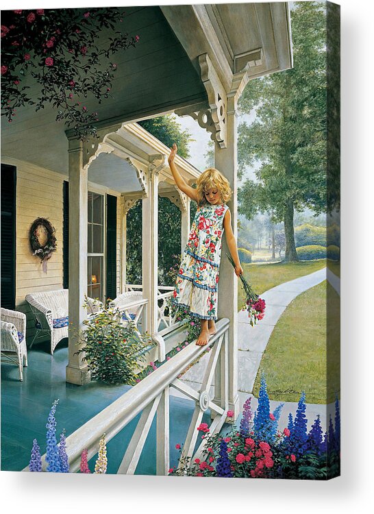 Little Girl Acrylic Print featuring the painting Delicate Balance by Greg Olsen