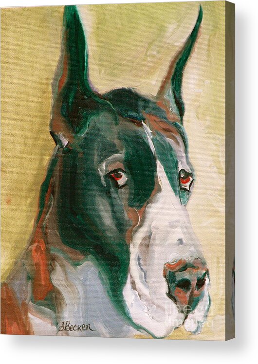 Greeting Cards Acrylic Print featuring the painting Delicious Dane by Susan A Becker