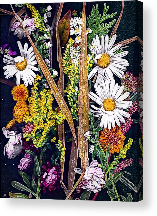 Daisies Acrylic Print featuring the painting Delightful Daisies by Anne Sands