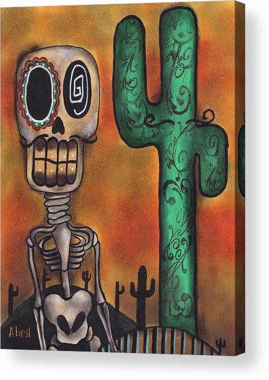 Day Of The Dead Acrylic Print featuring the painting Desert by Abril Andrade