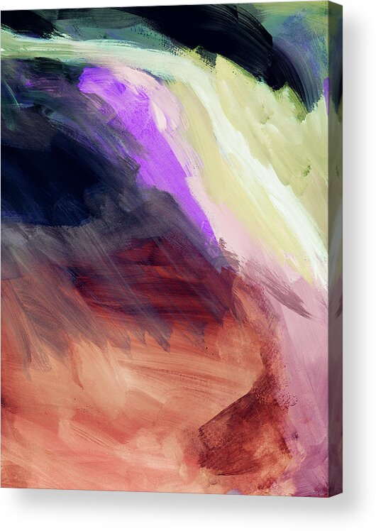 Abstract Painting Acrylic Print featuring the painting Desert Sunset 2- Abstract Art by Linda Woods by Linda Woods