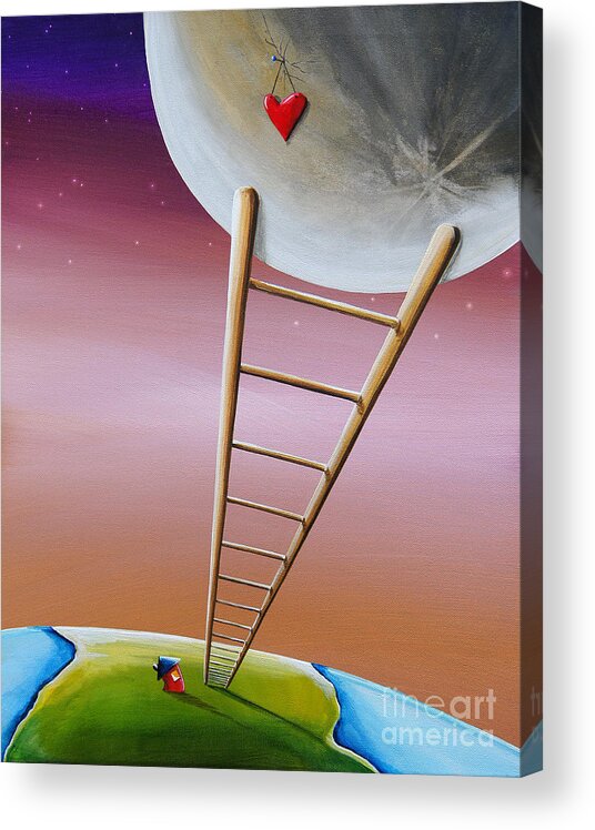 Moon Acrylic Print featuring the painting Destination Moon by Cindy Thornton