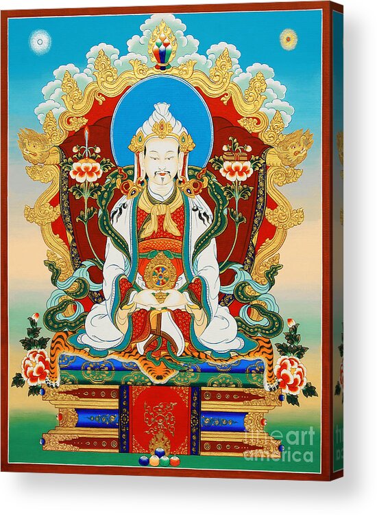 Trisong Acrylic Print featuring the painting Dharmaraja Trisong Detsen by Sergey Noskov
