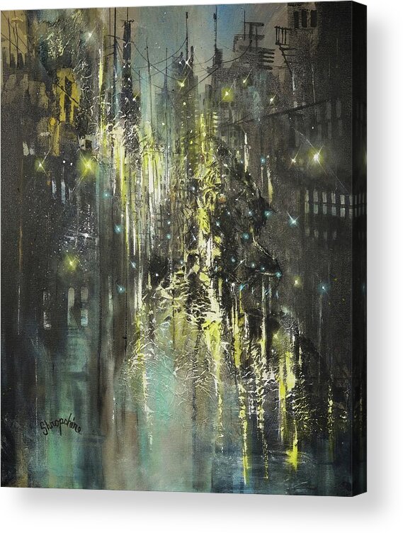 Abstract; Abstract Expressionist; Contemporary Art; Tom Shropshire Painting; Shades Of Blue; Modern Art; New York City; Nyc; Lou Reed Song Dirty Boulevard Acrylic Print featuring the painting Dirty Boulevard by Tom Shropshire