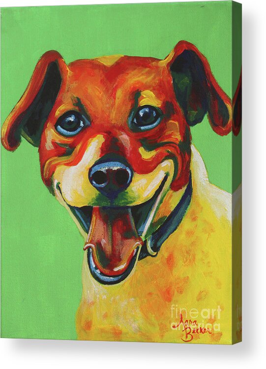 Dog Acrylic Print featuring the painting Disco by Sara Becker