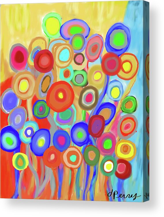 Flower Art Acrylic Print featuring the painting Diversity by D Perry