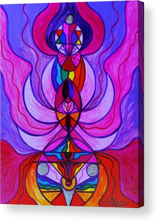 Divine Feminine Acrylic Print featuring the painting Divine Feminine Activation by Teal Eye Print Store