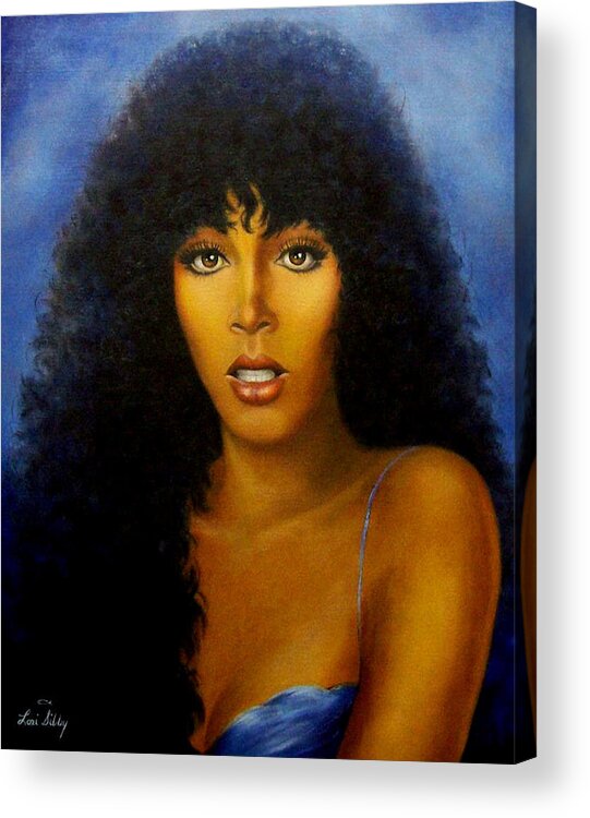 Donna Acrylic Print featuring the painting Donna Summers by Loxi Sibley