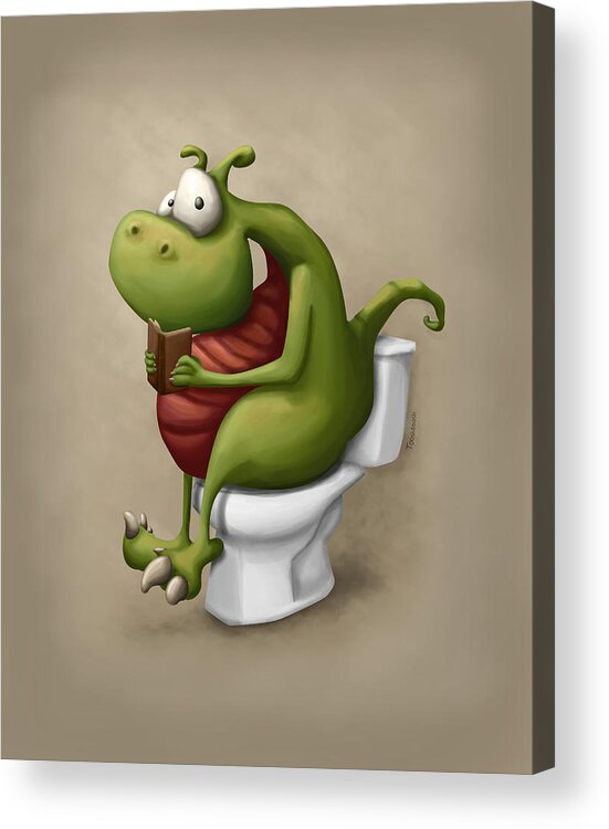 Toilet Acrylic Print featuring the digital art Dragon number 2 by Tooshtoosh