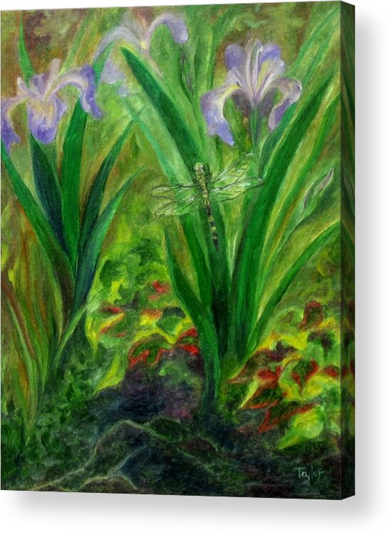 Dragonfly Acrylic Print featuring the painting Dragonfly Medicine by FT McKinstry