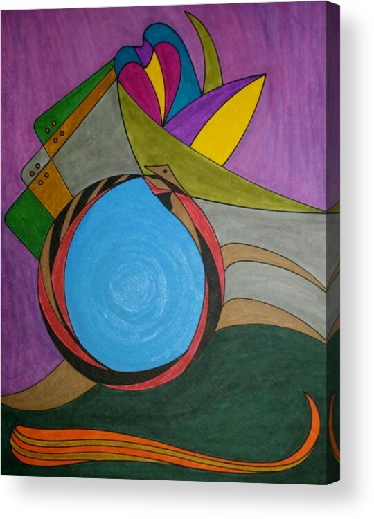 Geometric Art Acrylic Print featuring the painting Dream 297 by S S-ray