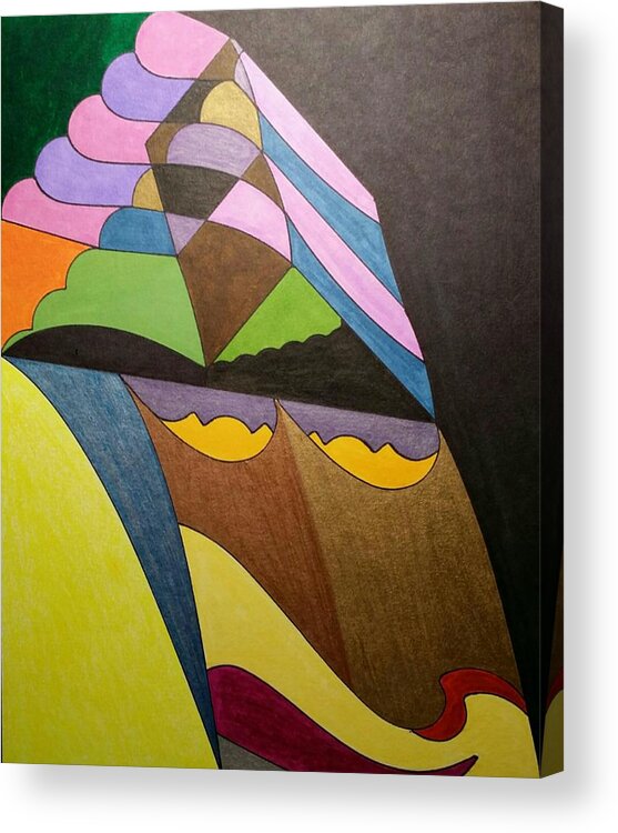 Geo - Organic Art Acrylic Print featuring the painting Dream 321 by S S-ray