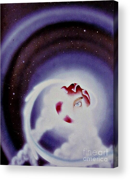 Space Painting Acrylic Print featuring the mixed media Dreaming by David Neace CPX