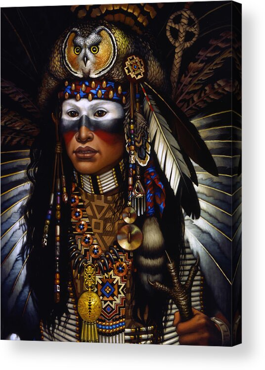 Indian Acrylic Print featuring the painting Eagle Claw by Jane Whiting Chrzanoska