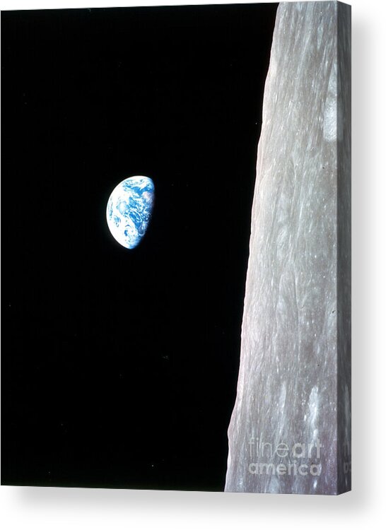Nasa Acrylic Print featuring the photograph Earthrise From Apollo 8 by Nasa