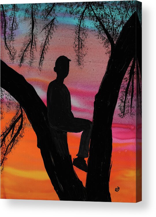 Sunset Acrylic Print featuring the painting East Trailridge by Eli Tynan